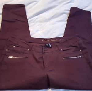 Apt 9 burgundy skinny jeans